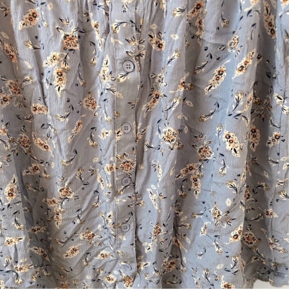 ADDITION ELLE - Off The Shoulder, Cold Shoulder, Button-Up Floral Ruffle Blouse - Picture 7 of 11